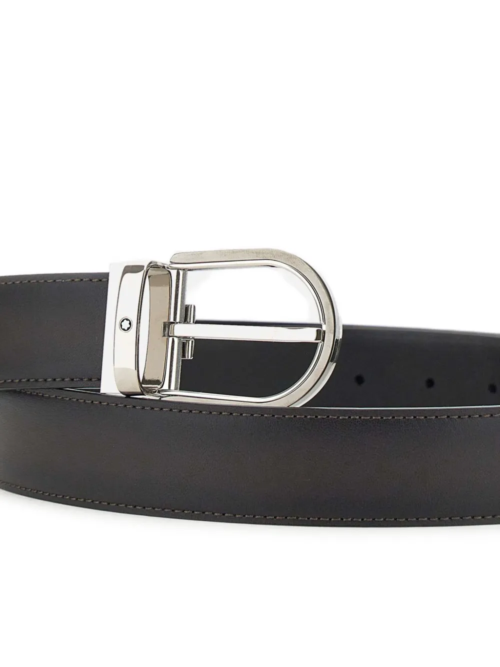Montblanc Horseshoe leren riem Zwart