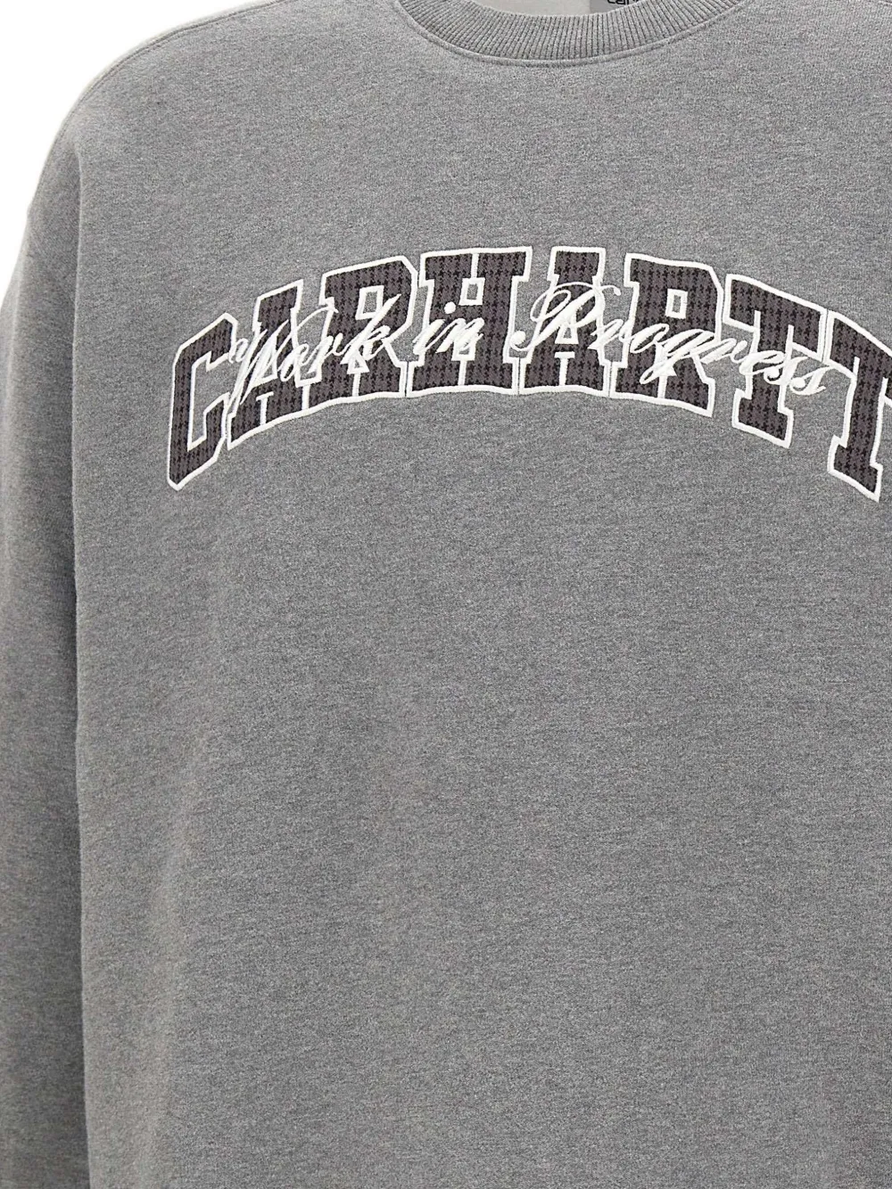 Carhartt WIP T-shirt met geborduurd logo en rode halfs Grijs