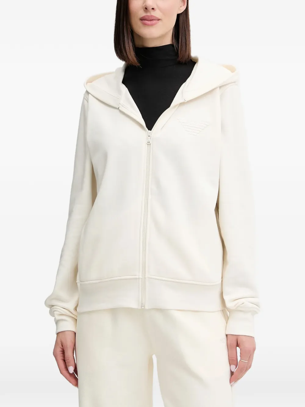 Emporio Armani zip-up hoodie - Bianco