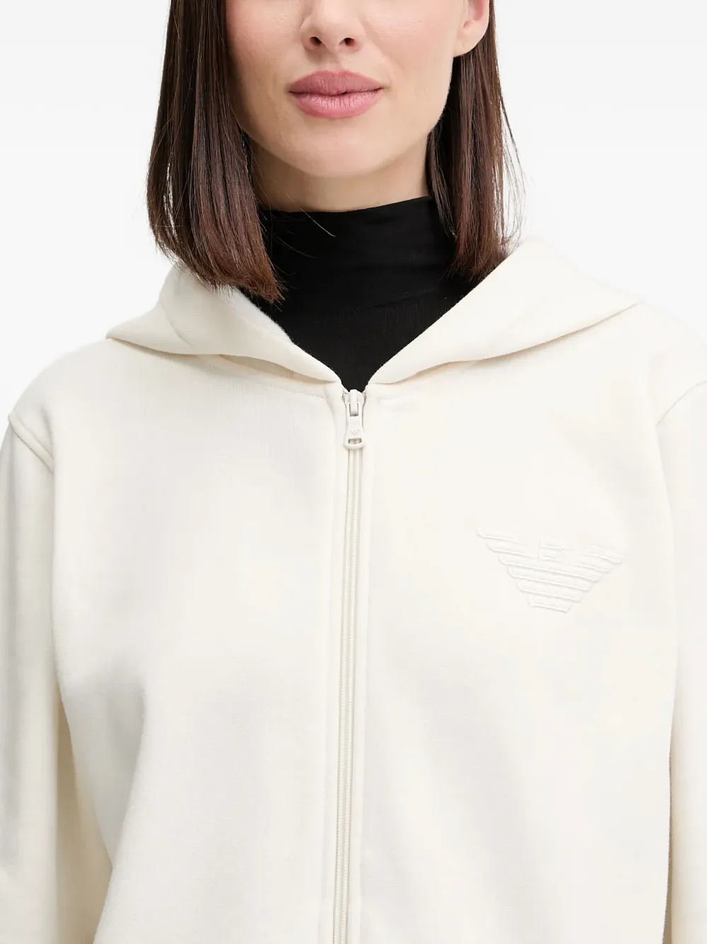Emporio Armani Hoodie met rits Wit
