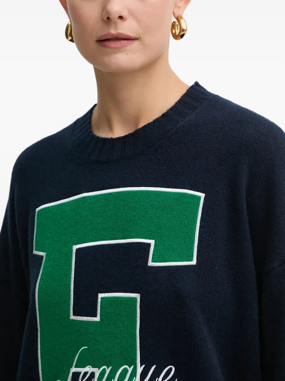 LETTER-GRAPHIC CASHMERE PULLOVER