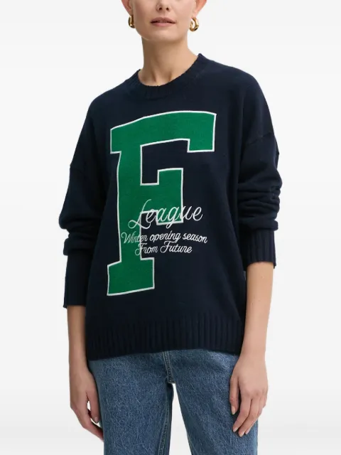 FROM FUTURE letter-graphic cashmere pullover