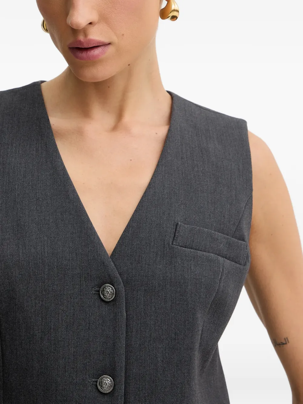 GUESS USA Joandra blazer met knopen Grijs