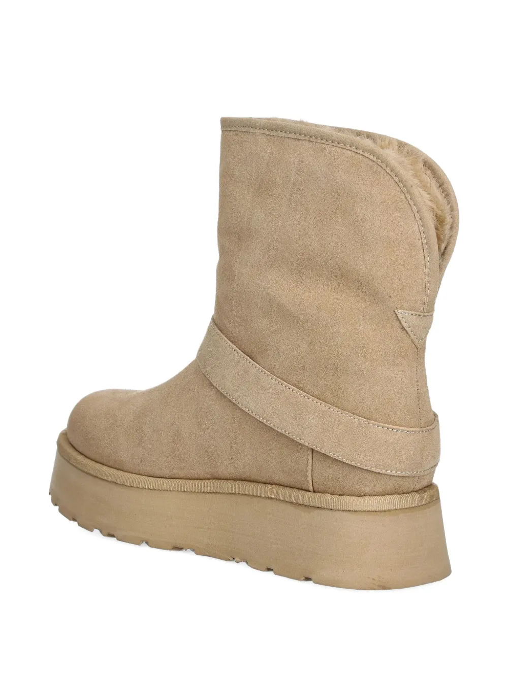 GUESS USA 45mm buckle-logo strap ankle boots Beige