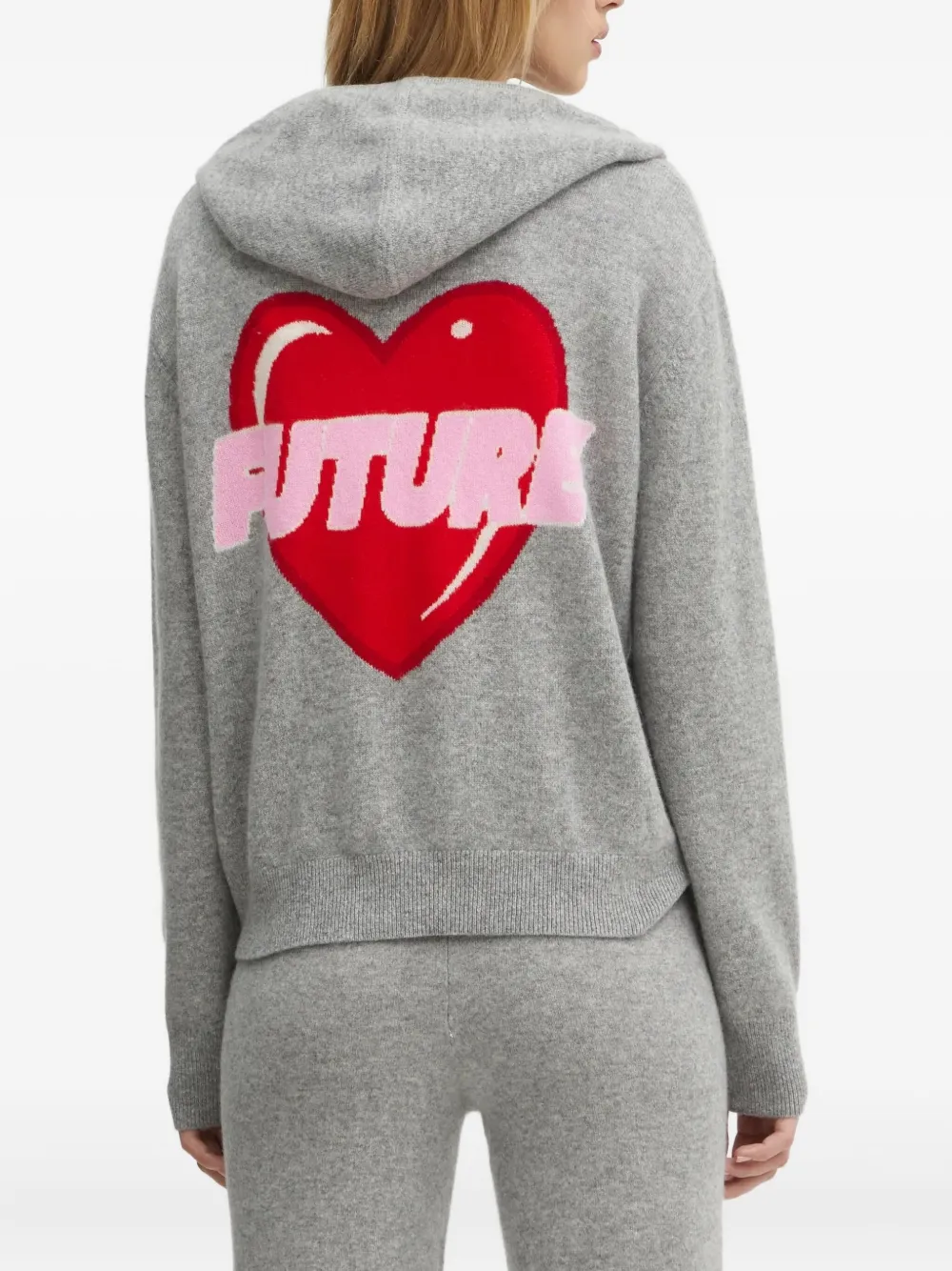 From Future Heart-motif Hoodie In Gray
