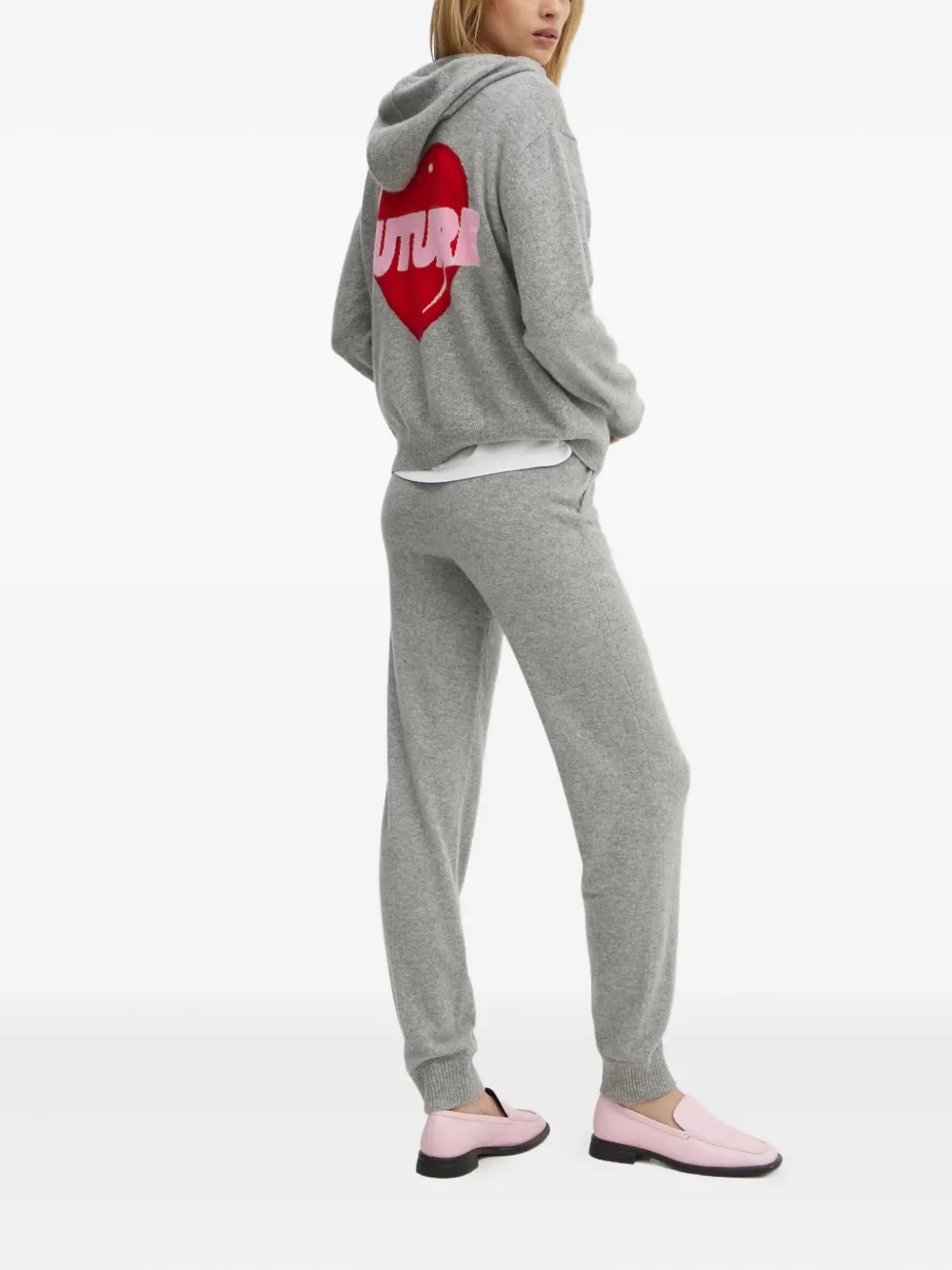 FROM FUTURE heart-motif hoodie - Grijs