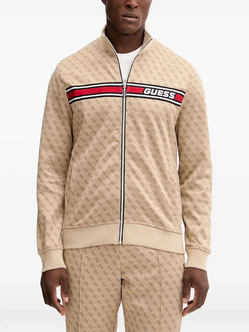 GUESS USA monogram zip tracksuit | Neutrals | Image 1