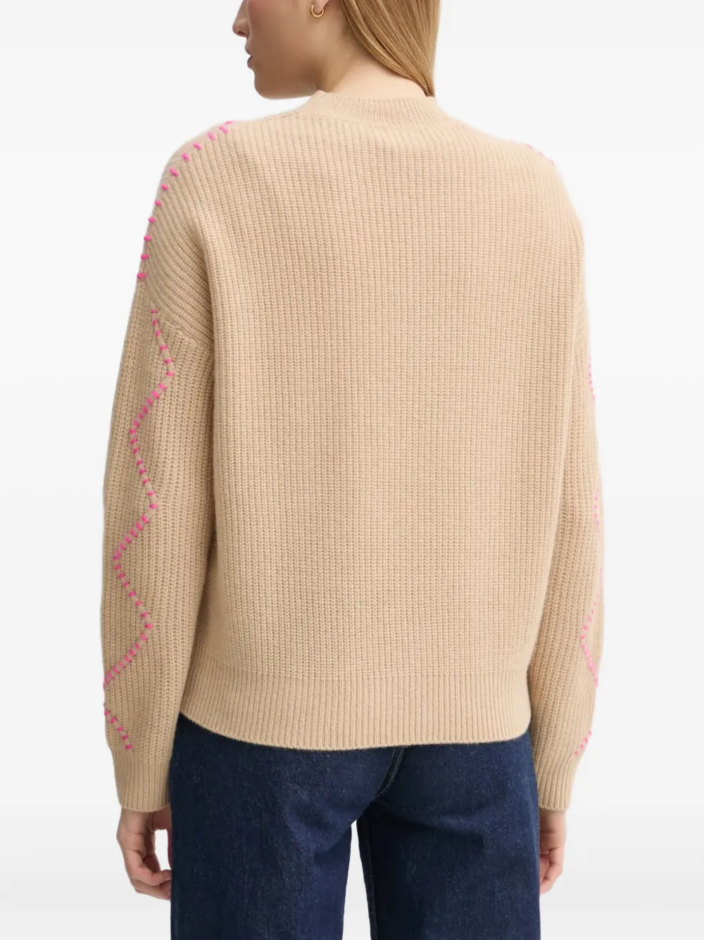 From Future Cable-knit Bmbroidered Sweater In Neutral