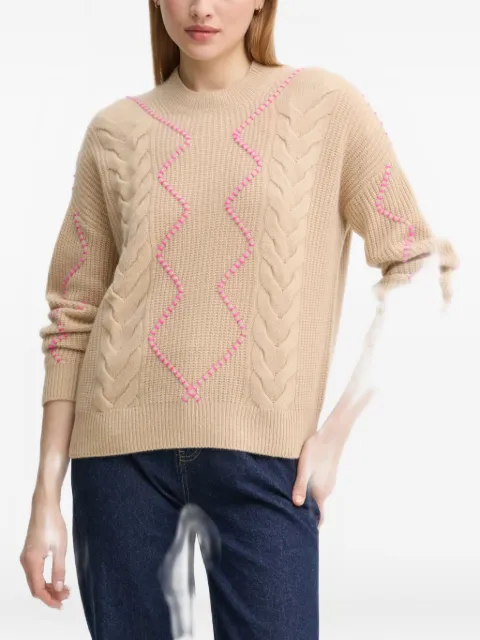 FROM FUTURE cable-knit bmbroidered sweater