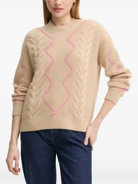 FROM FUTURE cable-knit bmbroidered sweater