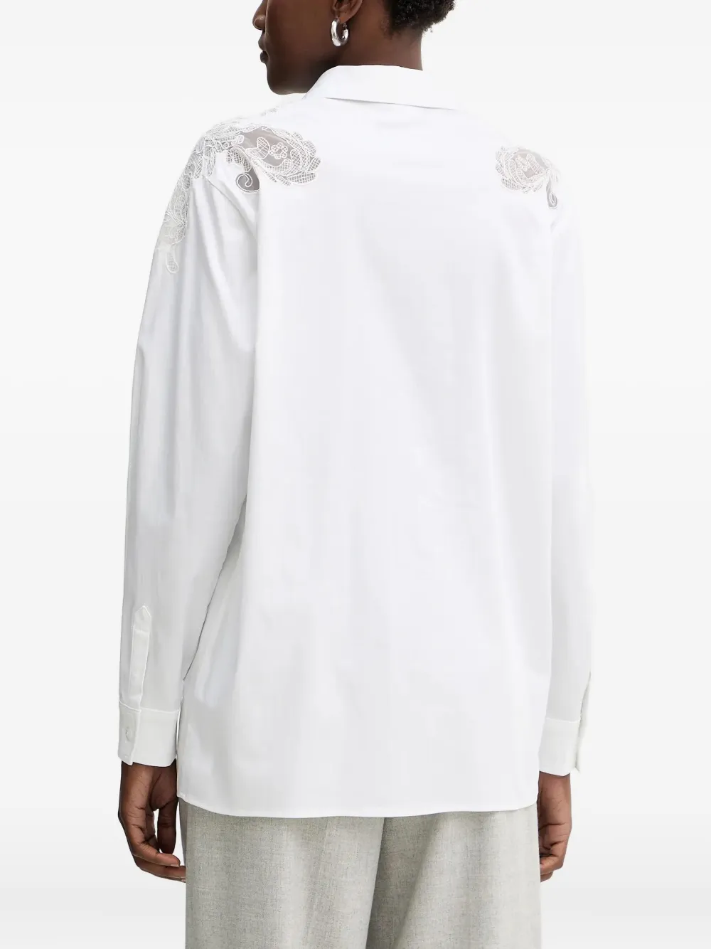 GUESS USA blouse met detail van kant Wit