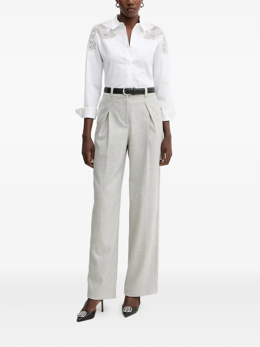 GUESS USA lace-detail shirt - Wit