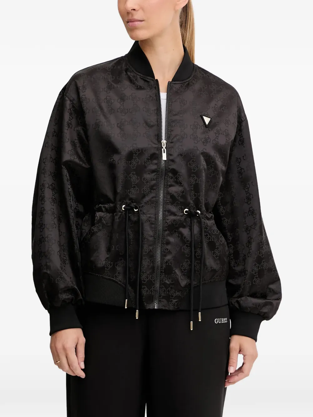 GUESS USA monogram drawstring jacket | Black | Image 1