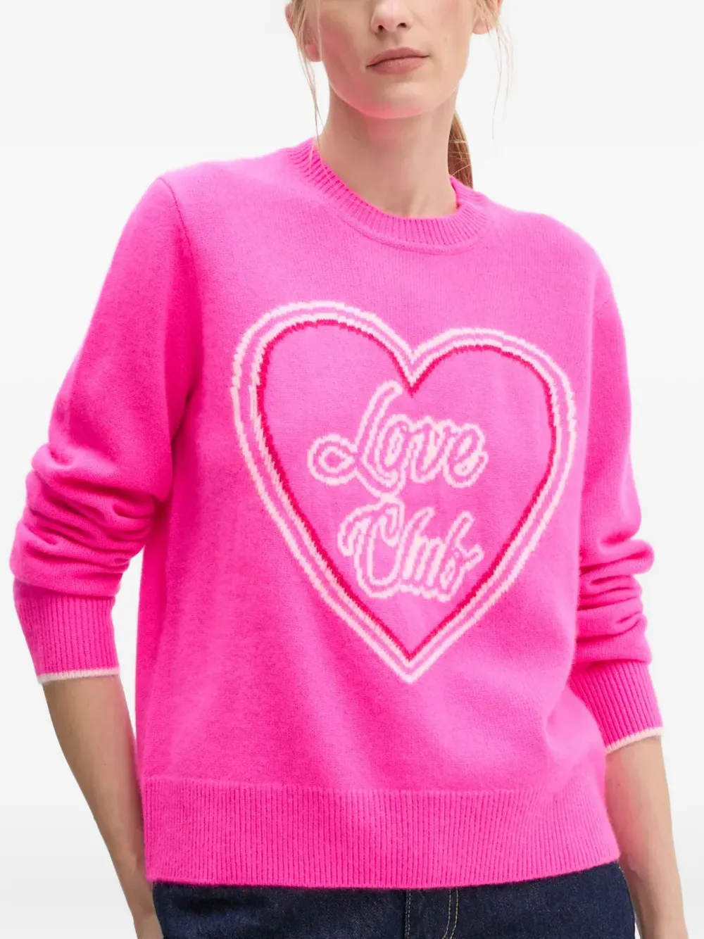 From Future Heart-graphic Sweater In Pink