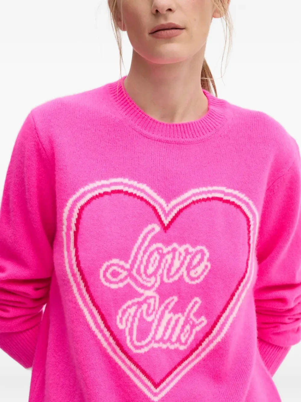 From Future Heart-graphic Sweater In Pink