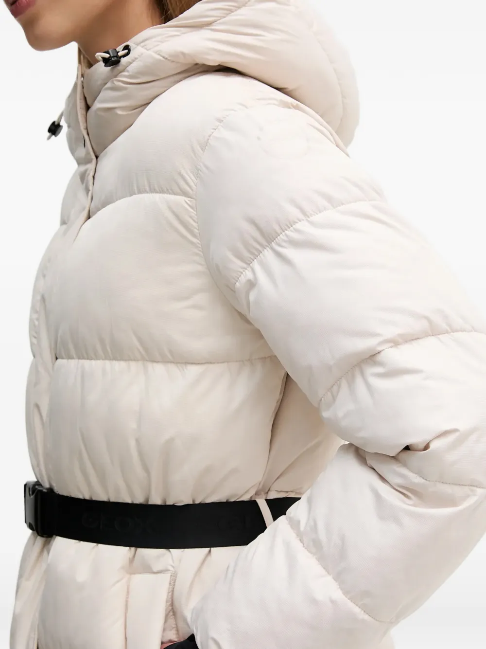 Geox Spherica parka met capuchon en ceintuur Beige