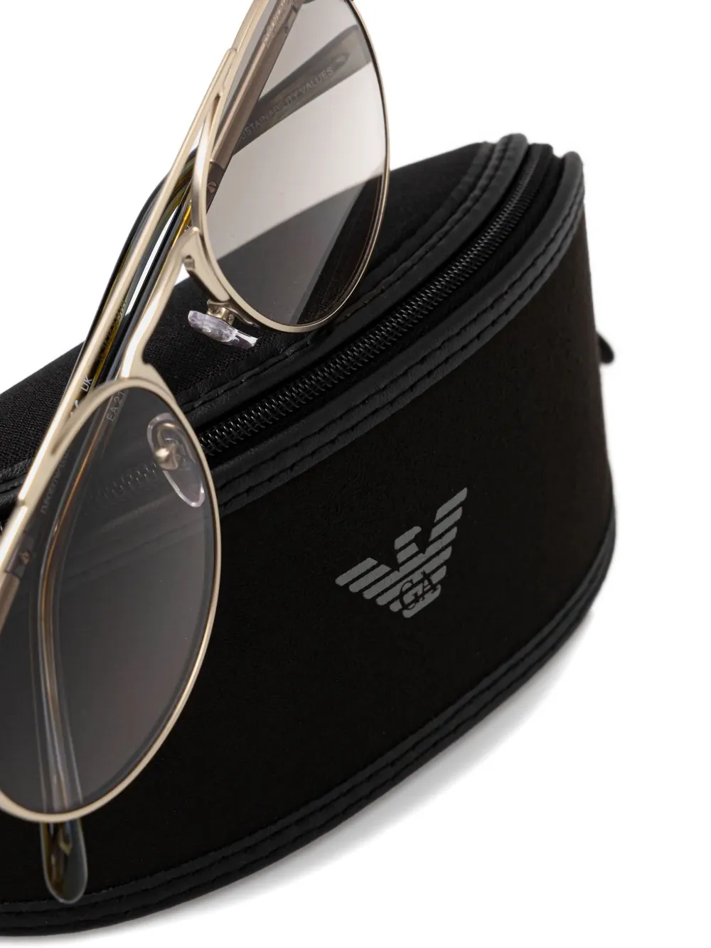 Emporio Armani Zonnebril met rond montuur Goud