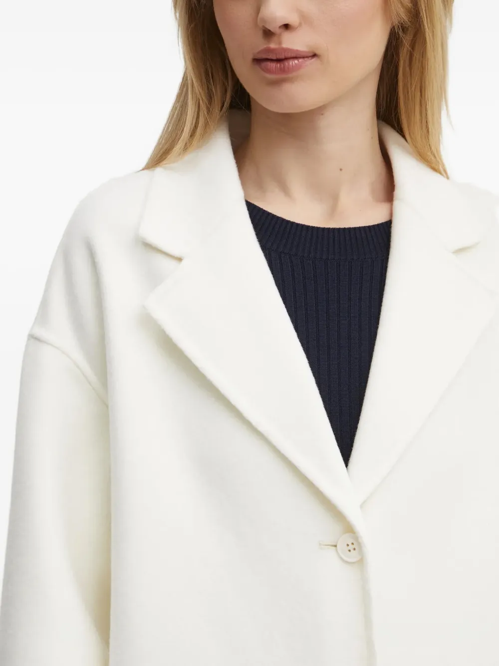 From Future Button Wool Coat In White