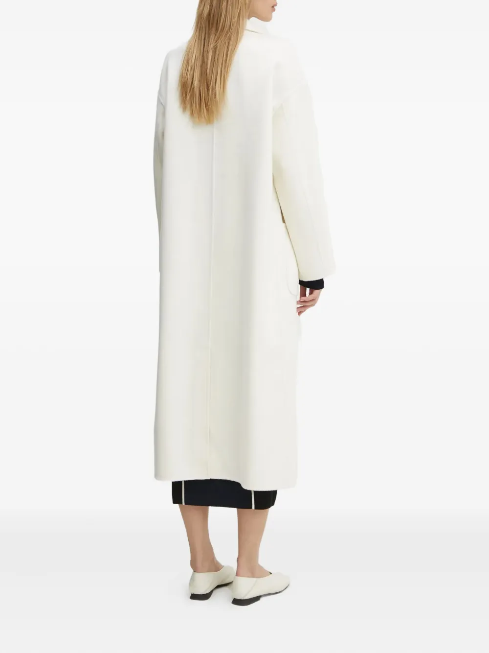 From Future Button Wool Coat In White