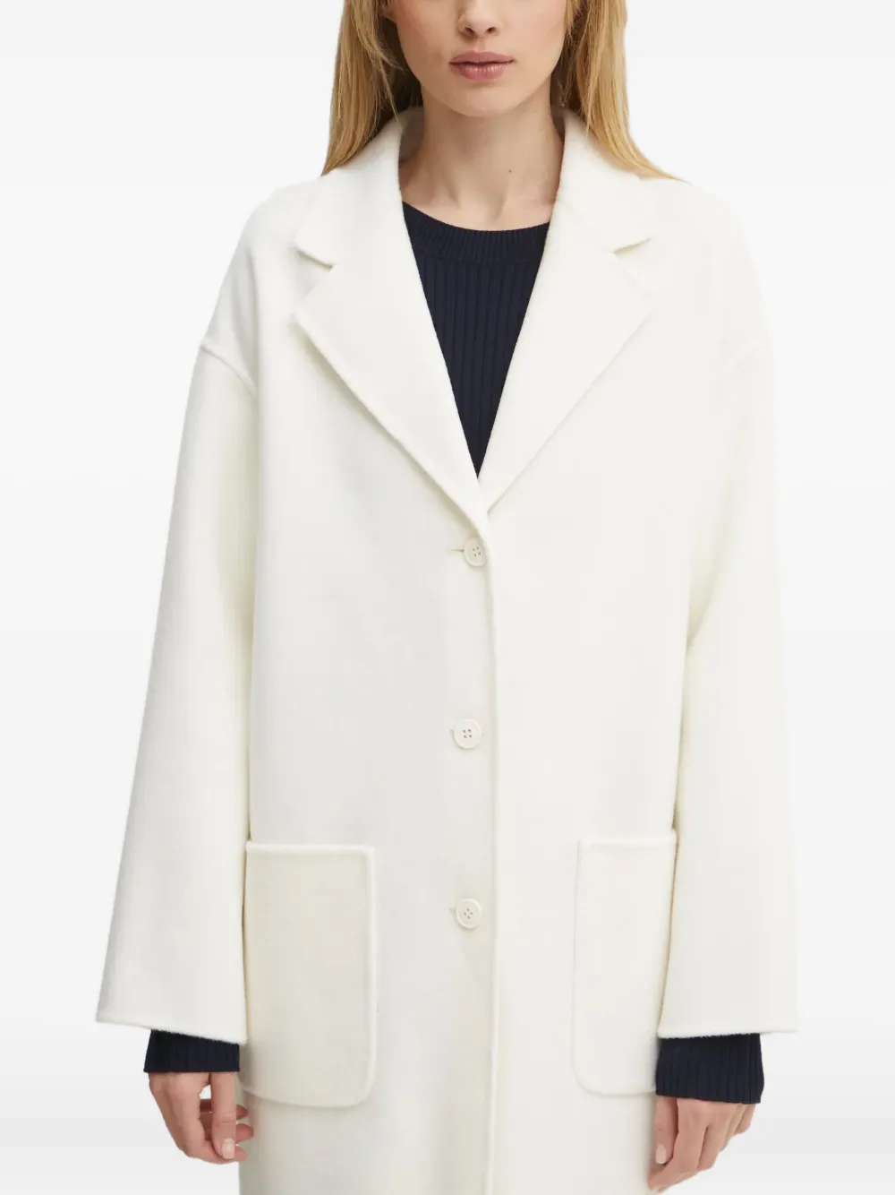 FROM FUTURE button wool coat | blanco | Image 1