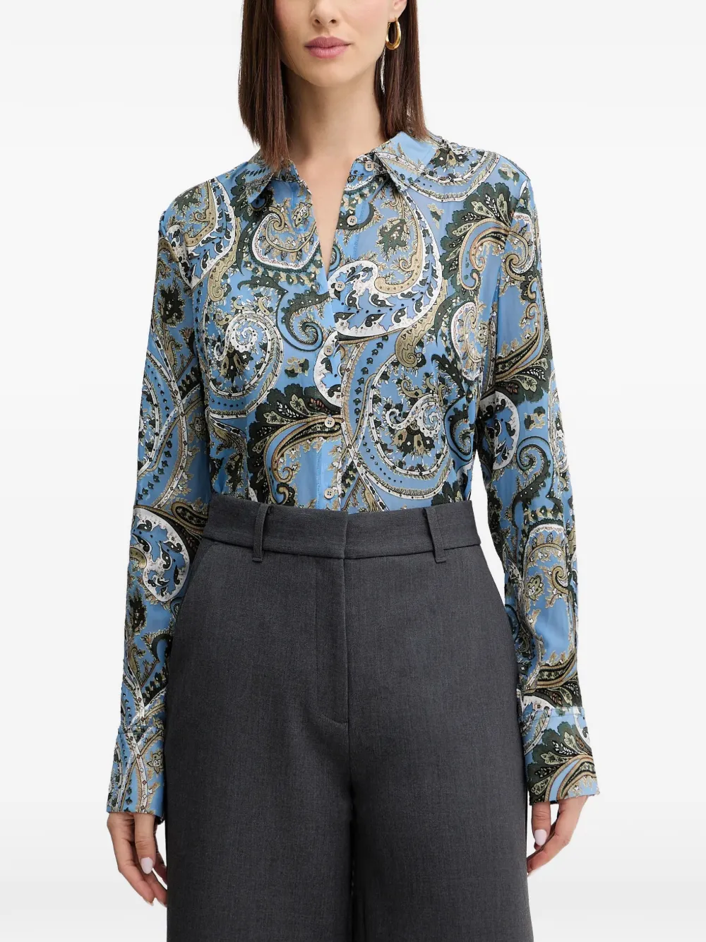 GUESS USA Camicia Clarisse con stampa paisley - Blu