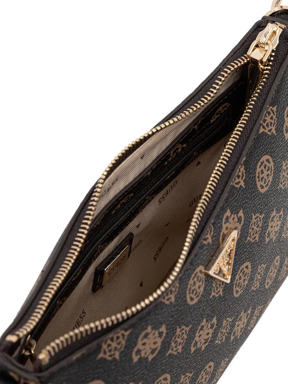 Guess Usa Daryna Monogram-pattern Shoulder Bag In Black