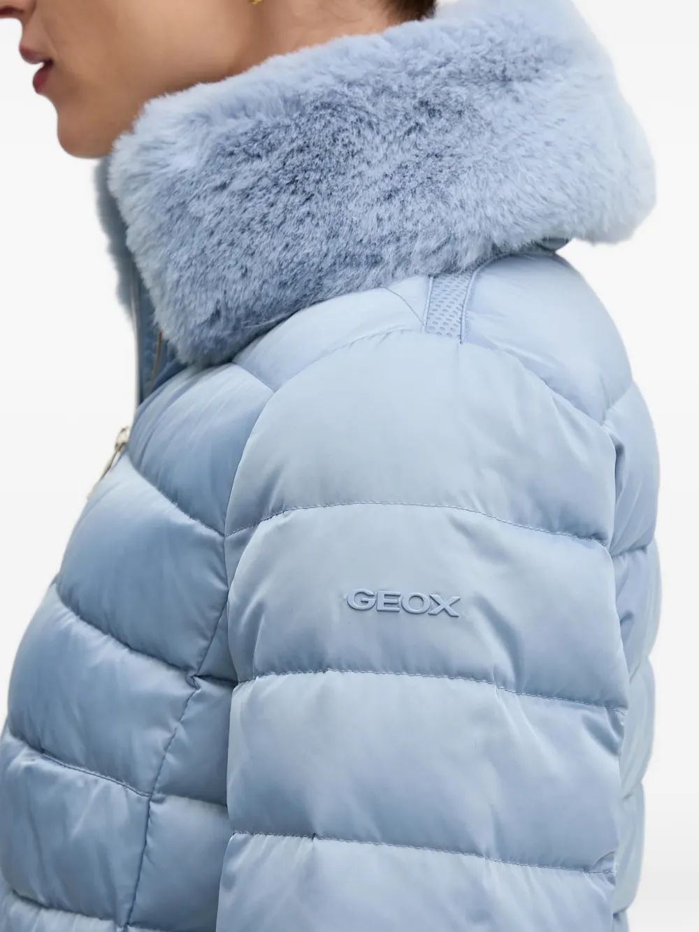 Geox Bettanie gewatteerd jack met textuur afwerking Blauw