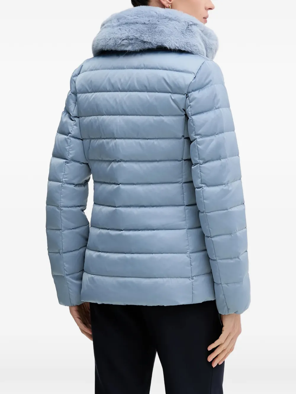  Geox Bettanie Texture-trim Quilted Jacket - Blue 