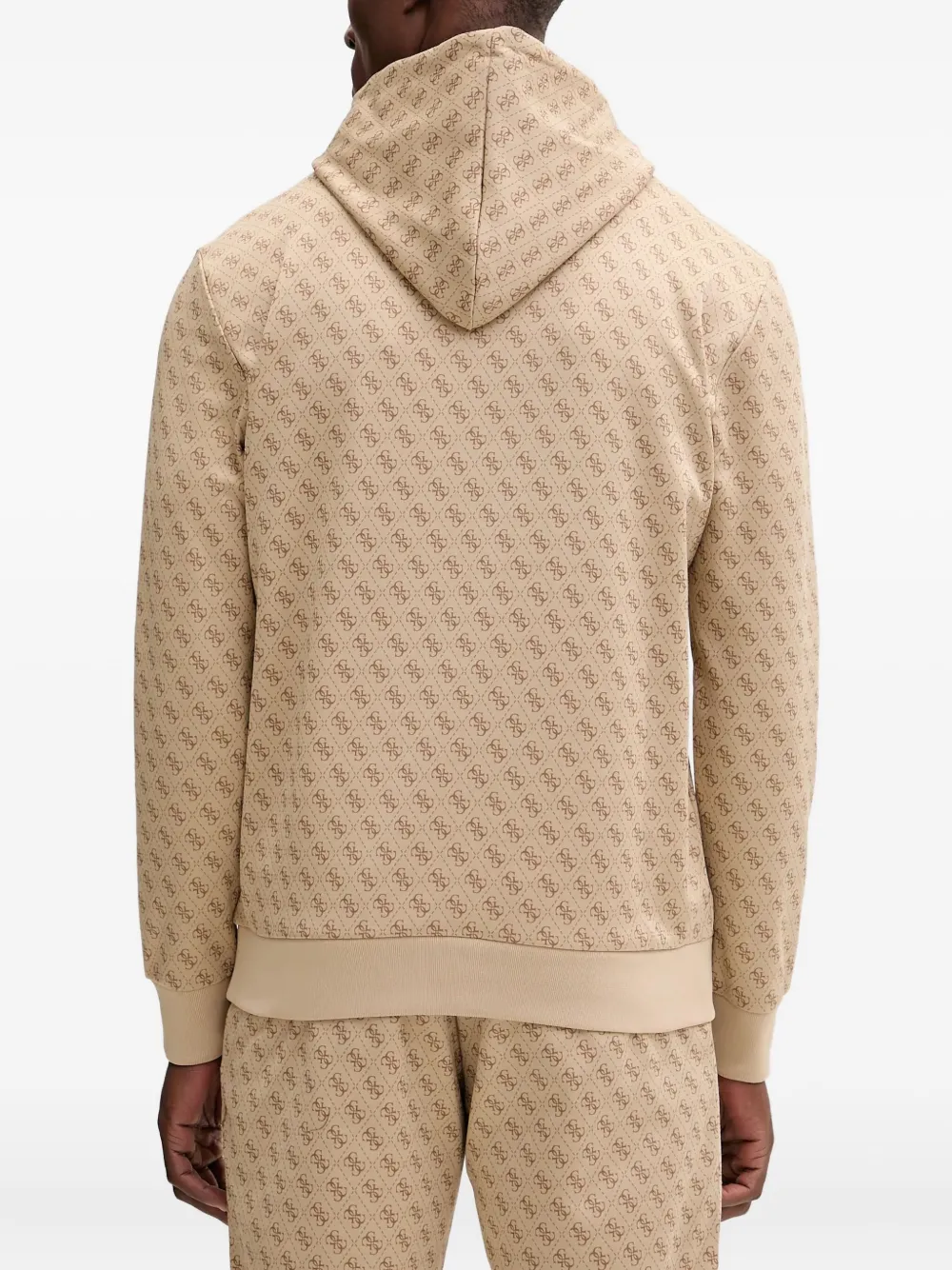 GUESS USA Hoodie met monogram-print Beige