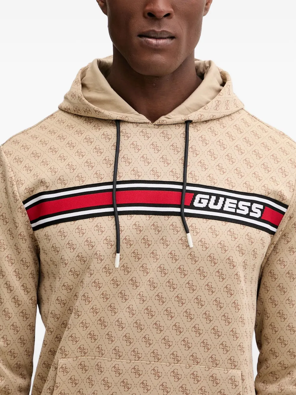 GUESS USA Hoodie met monogram-print Beige