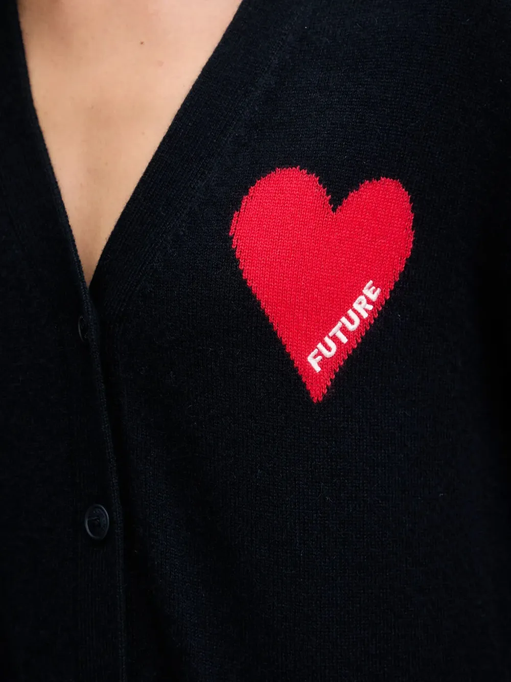 From Future Heart-motif Buttoned Cardigan In Animal Print