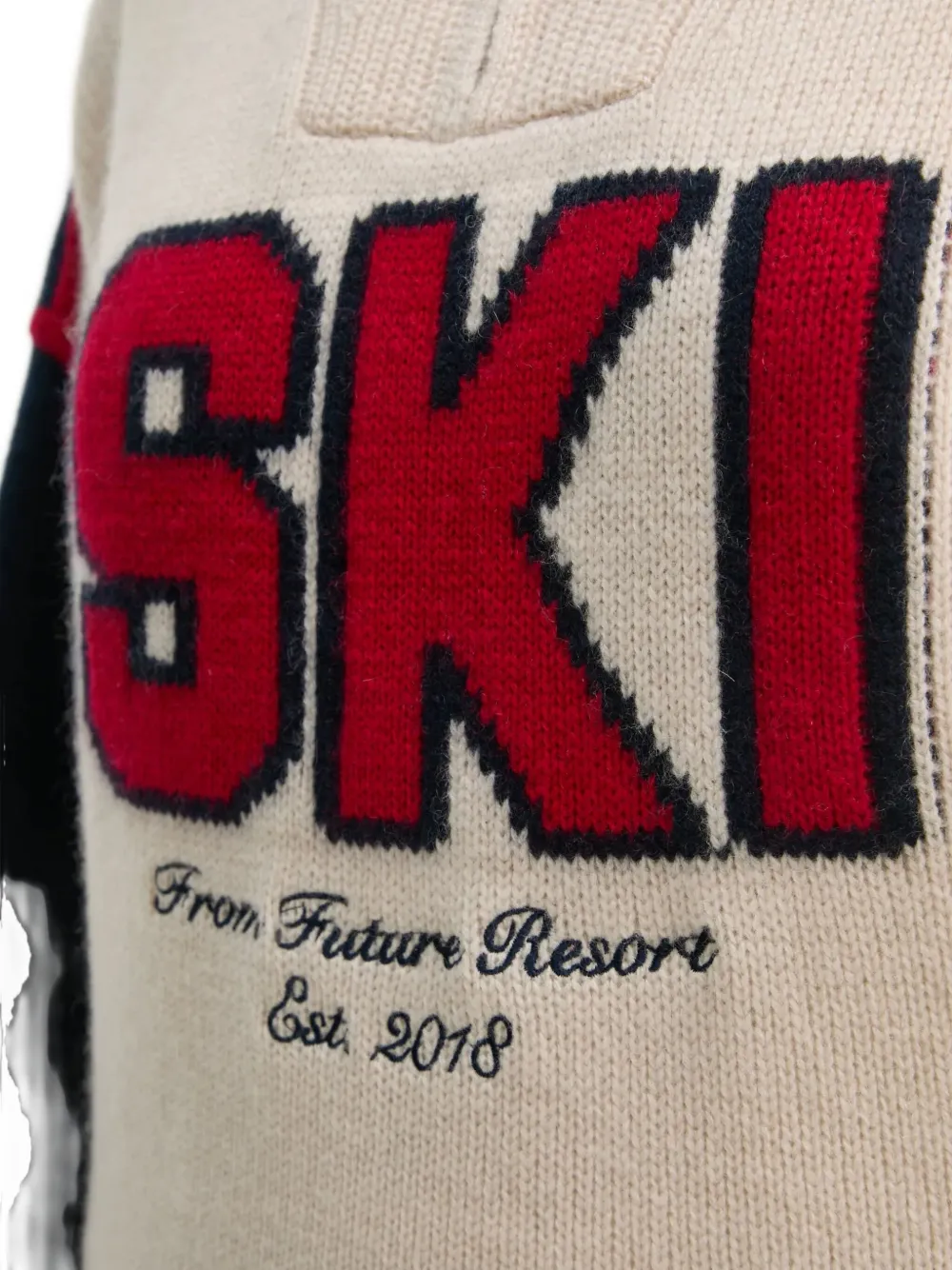 From Future Ski-graphic Zip-up Sweater In Blue