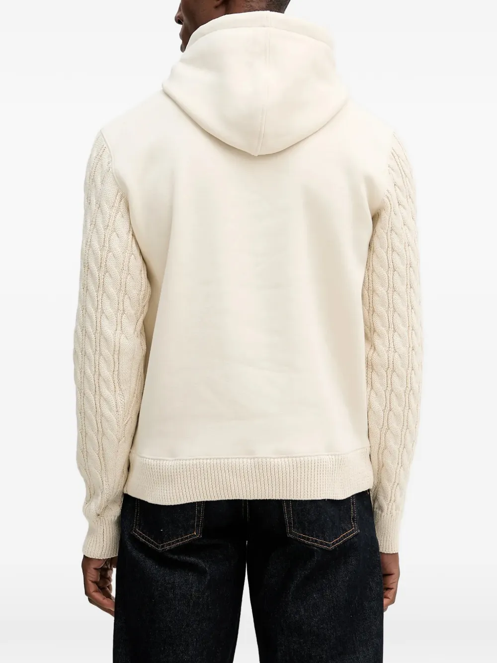 GUESS USA Kabelgebreide hoodie met logodetail Beige