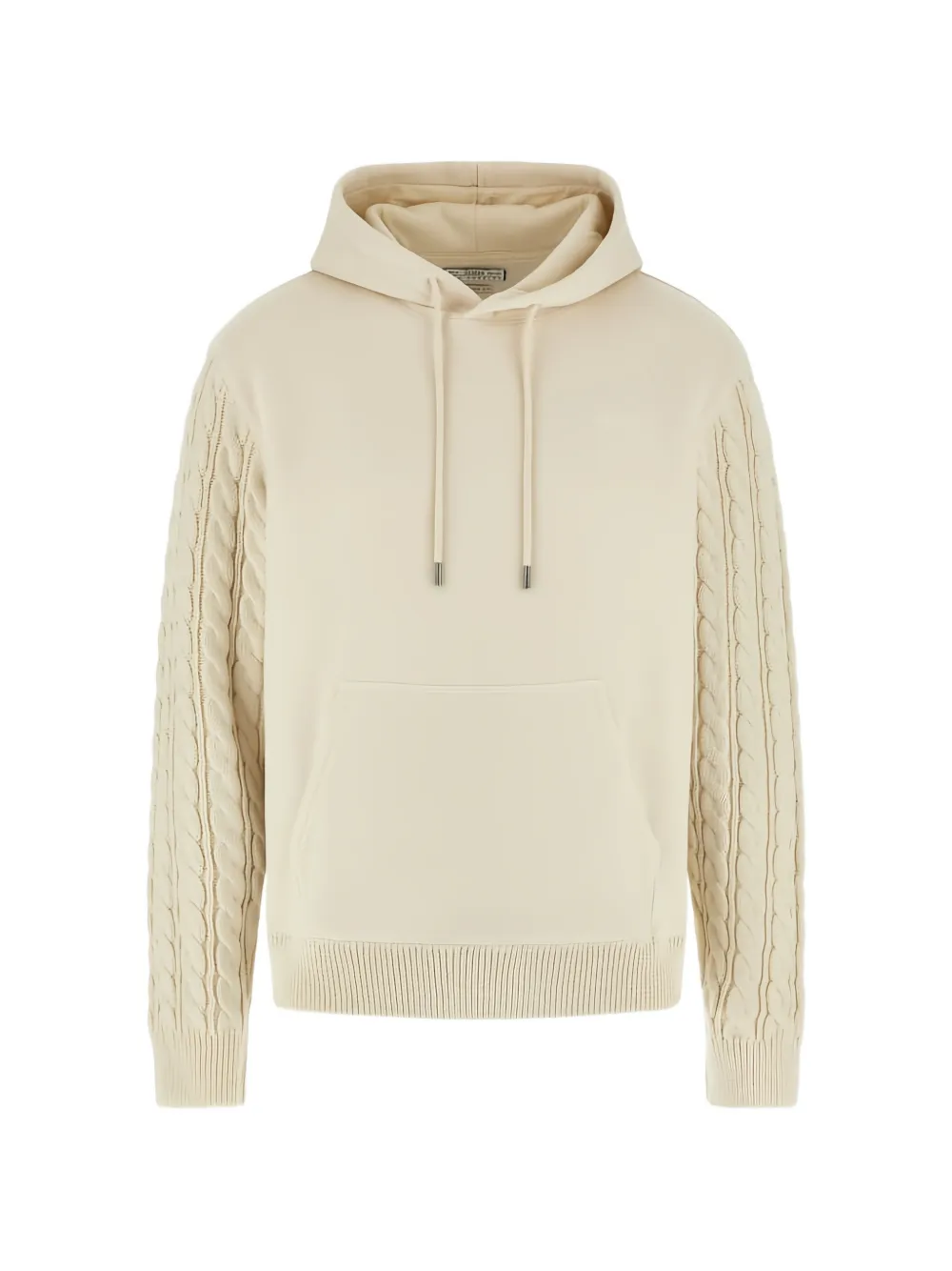 GUESS USA Kabelgebreide hoodie met logodetail Beige