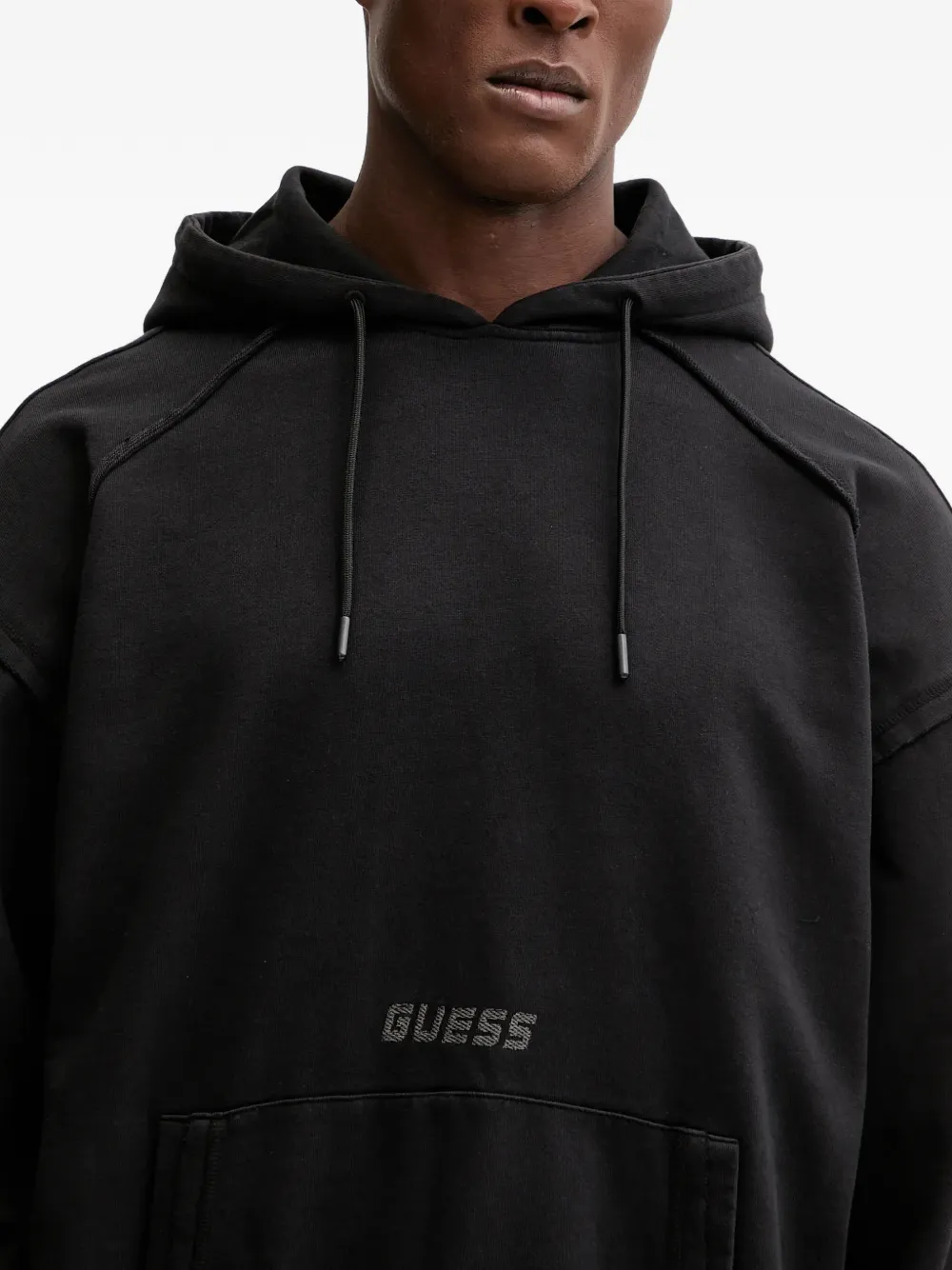 GUESS USA Lasi logoprinten hoodie Zwart