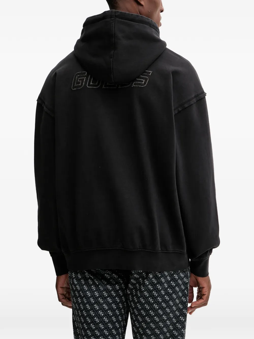 GUESS USA Lasi logoprinten hoodie Zwart