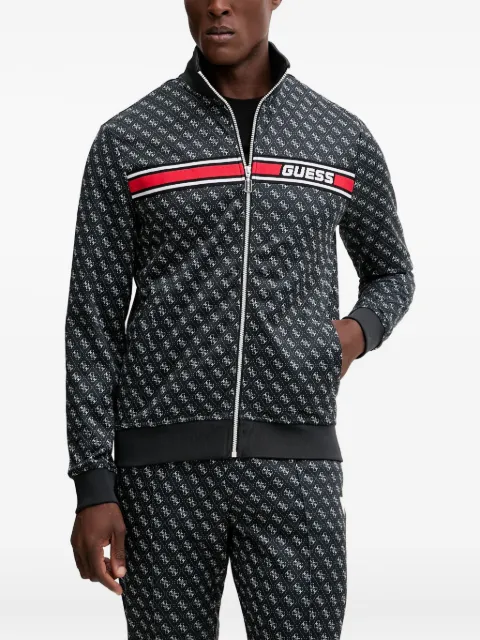 GUESS USA monogram-pattern zip sweatshirt