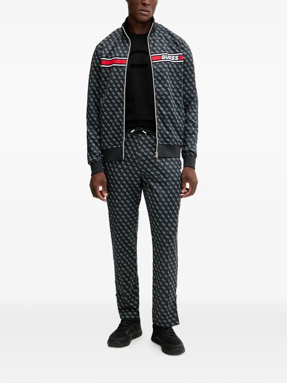 GUESS USA monogram-pattern zip sweatshirt | Sweatshirts | Image 2