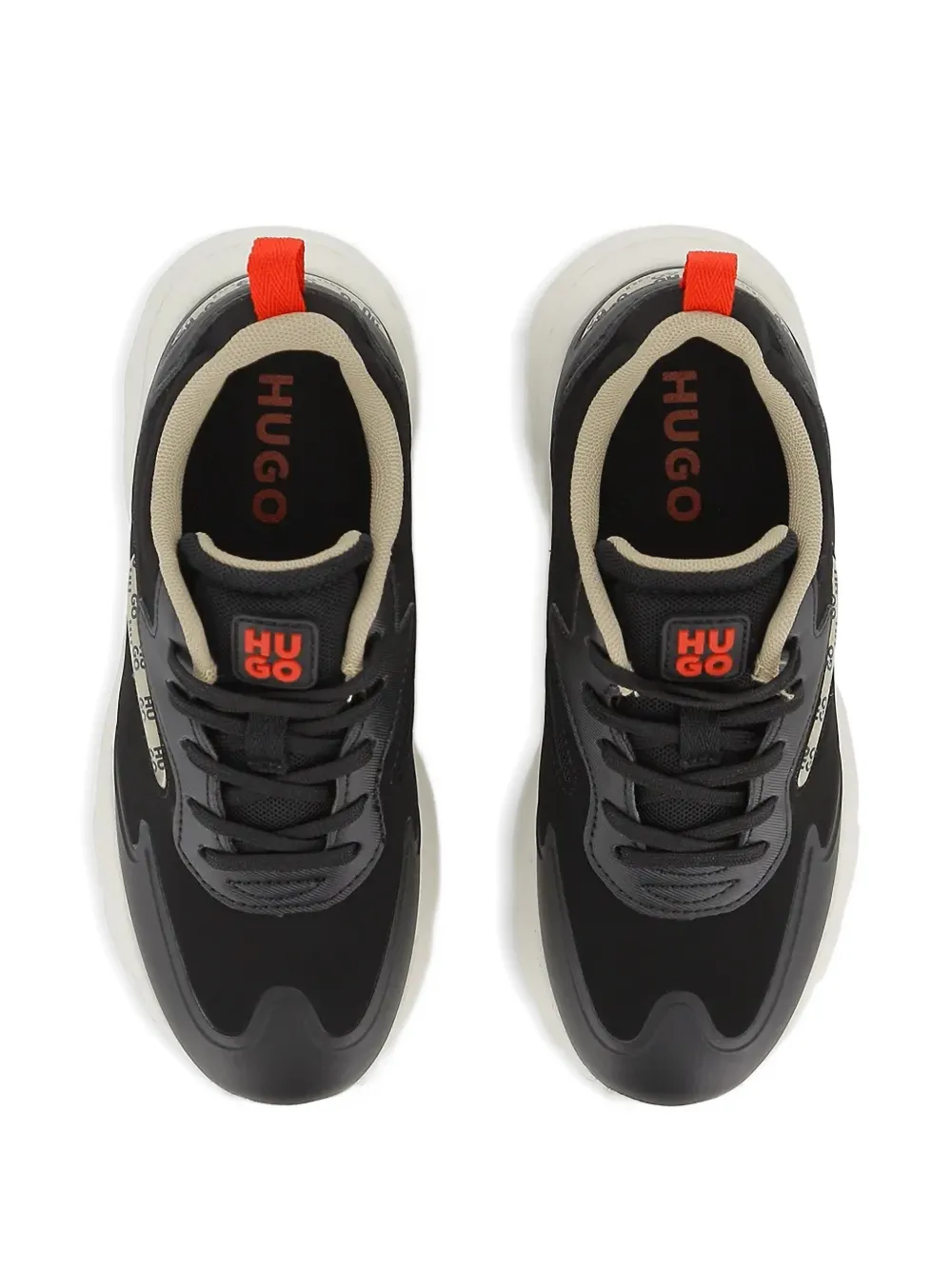 HUGO KIDS Sneakers met logodetail Zwart