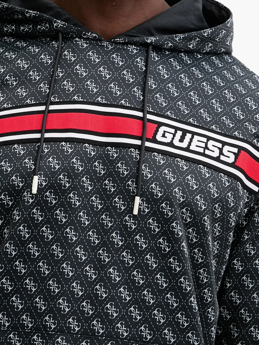 GUESS USA Hoodie met patroon Zwart