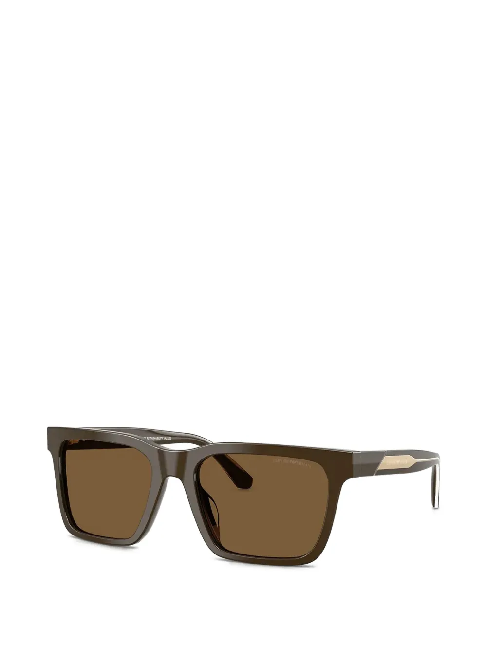 Emporio Armani Zonnebril met rechthoekig montuur Bruin