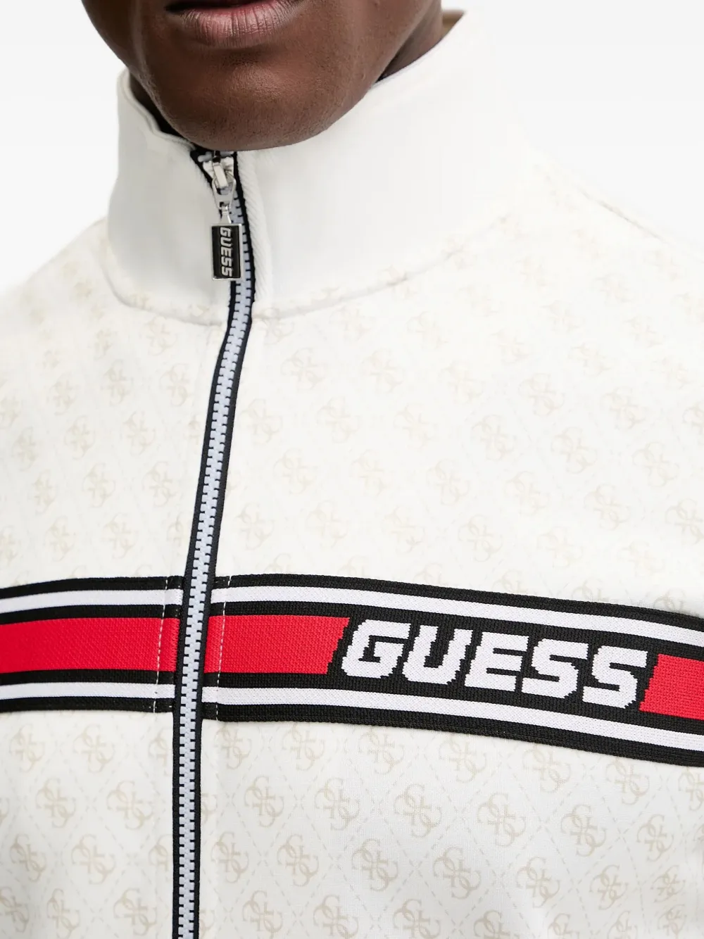 GUESS USA Sweater met logostreep Wit