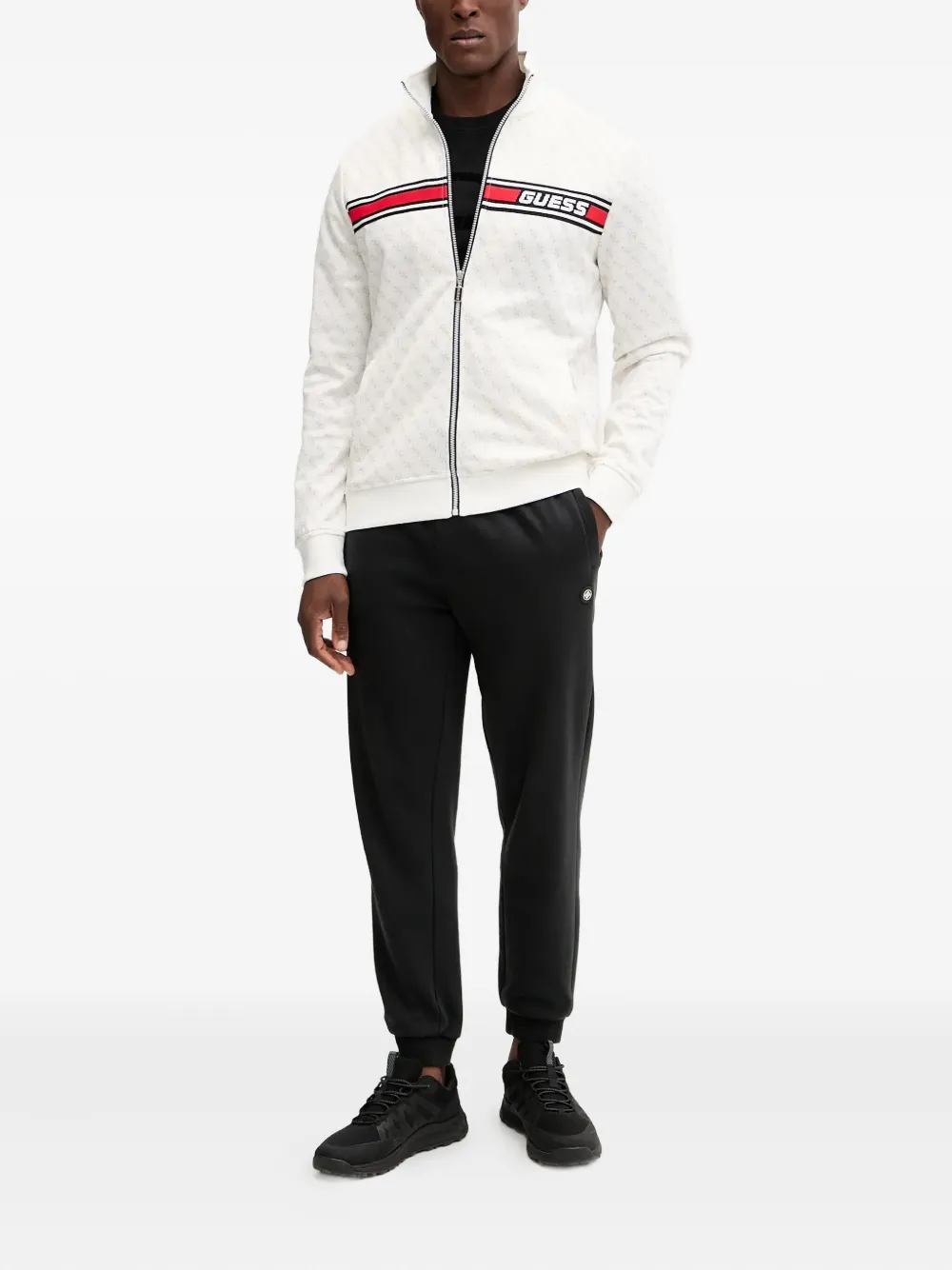 GUESS USA logo-stripe sweatshirt - Wit