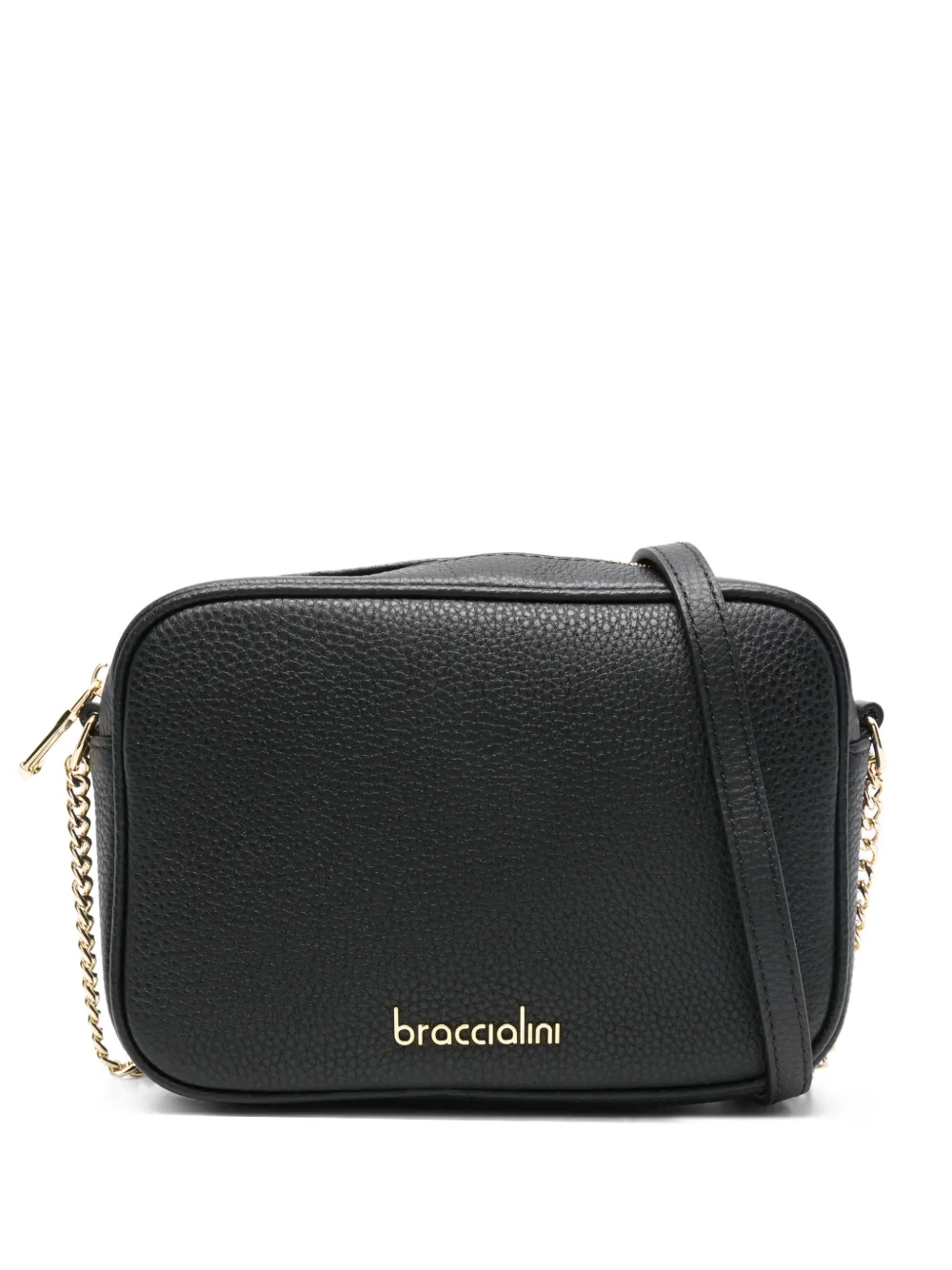 Braccialini Leather Chain-strap Cross Body Bag In Black