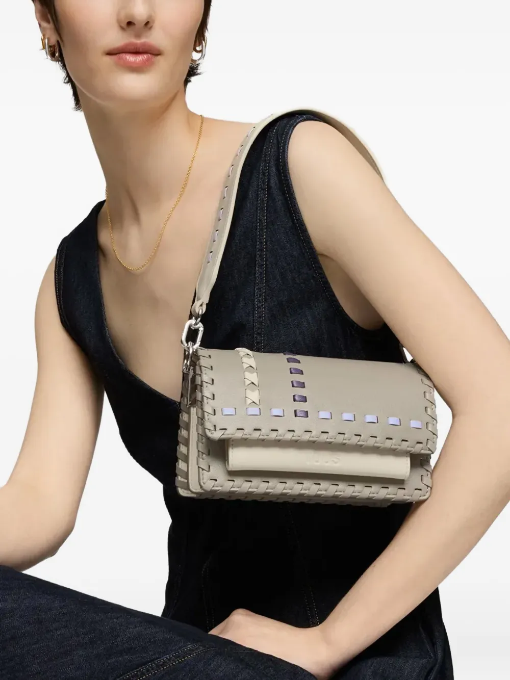 Tous Small Audree Pasadas Shoulder Bag In Gray