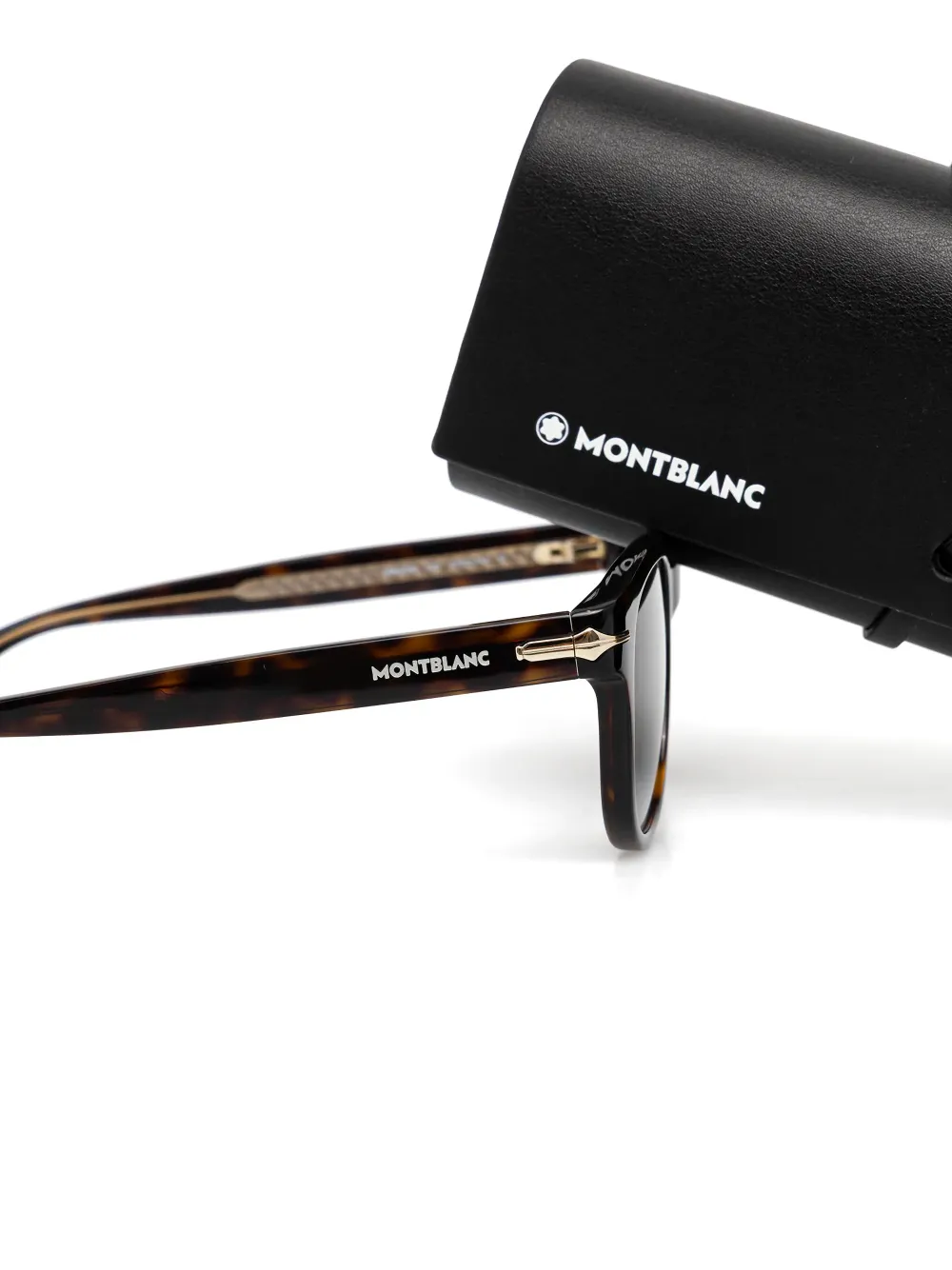 MONT BLANC EYEWEAR Zonnebril met geometrisch montuur Bruin
