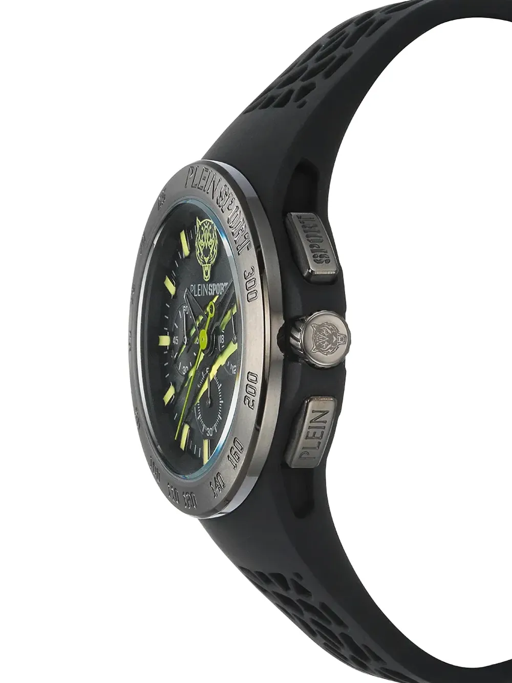 Plein Sport Thunderstorm Chrono Silicone Watch In Black