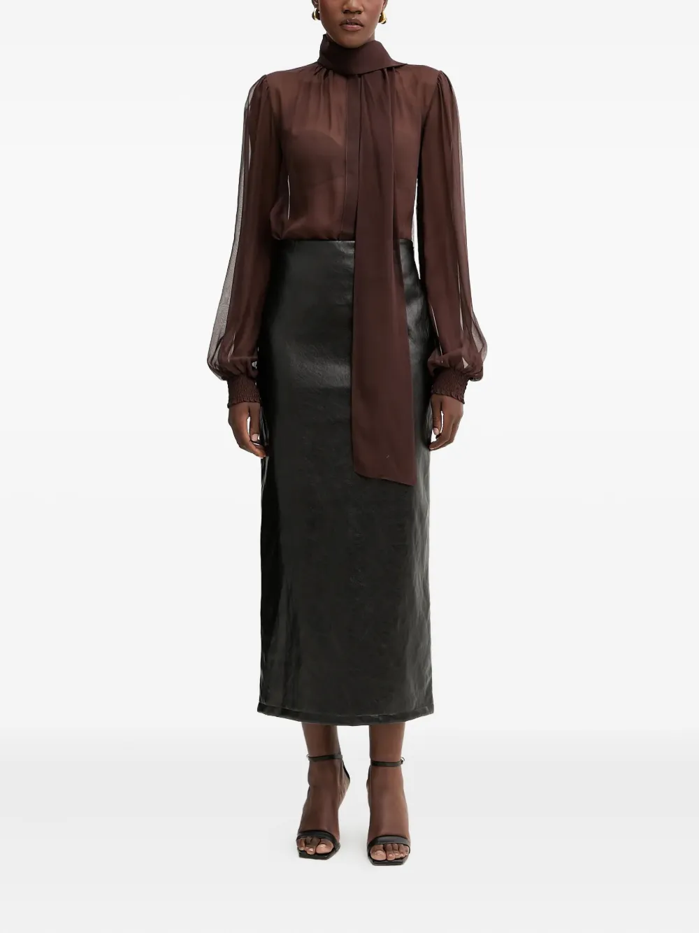 Retrofete high-neck long-sleeve top - Bruin