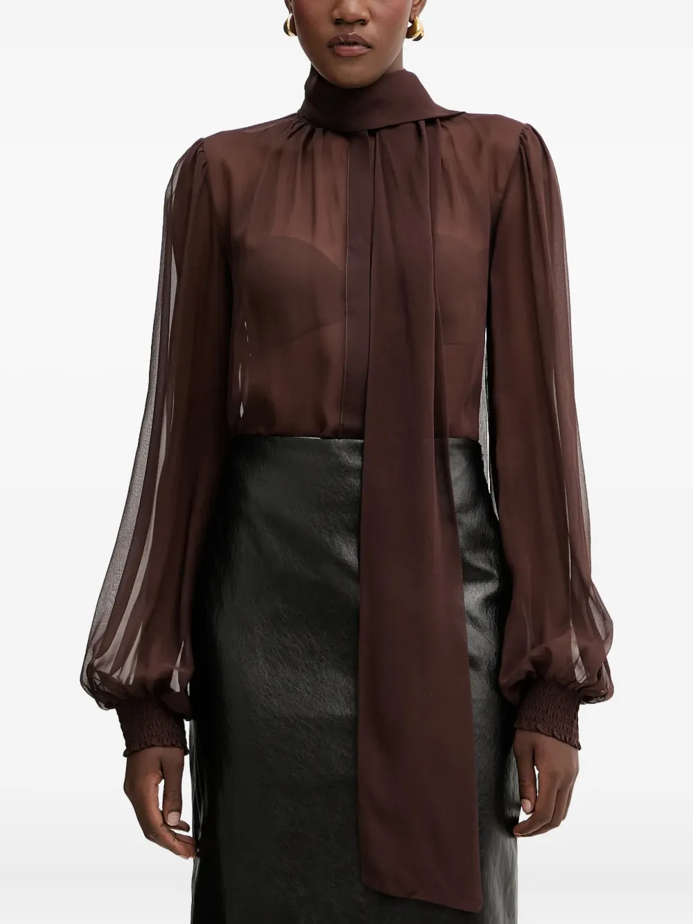 Retrofete high-neck long-sleeve top | Brown | Image 1