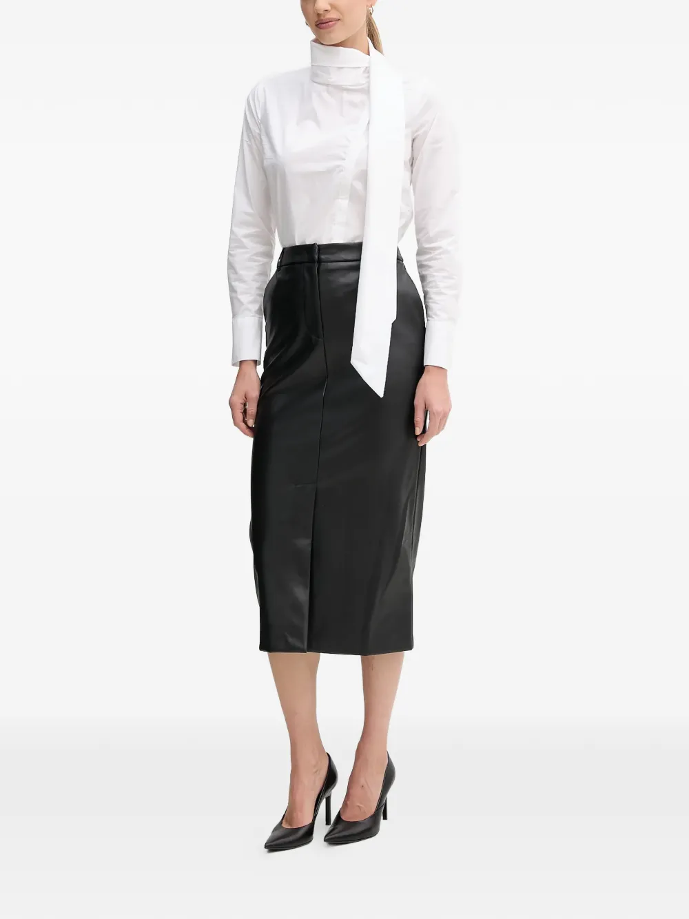 Sandro Ferrone neck-tie blouse - Wit